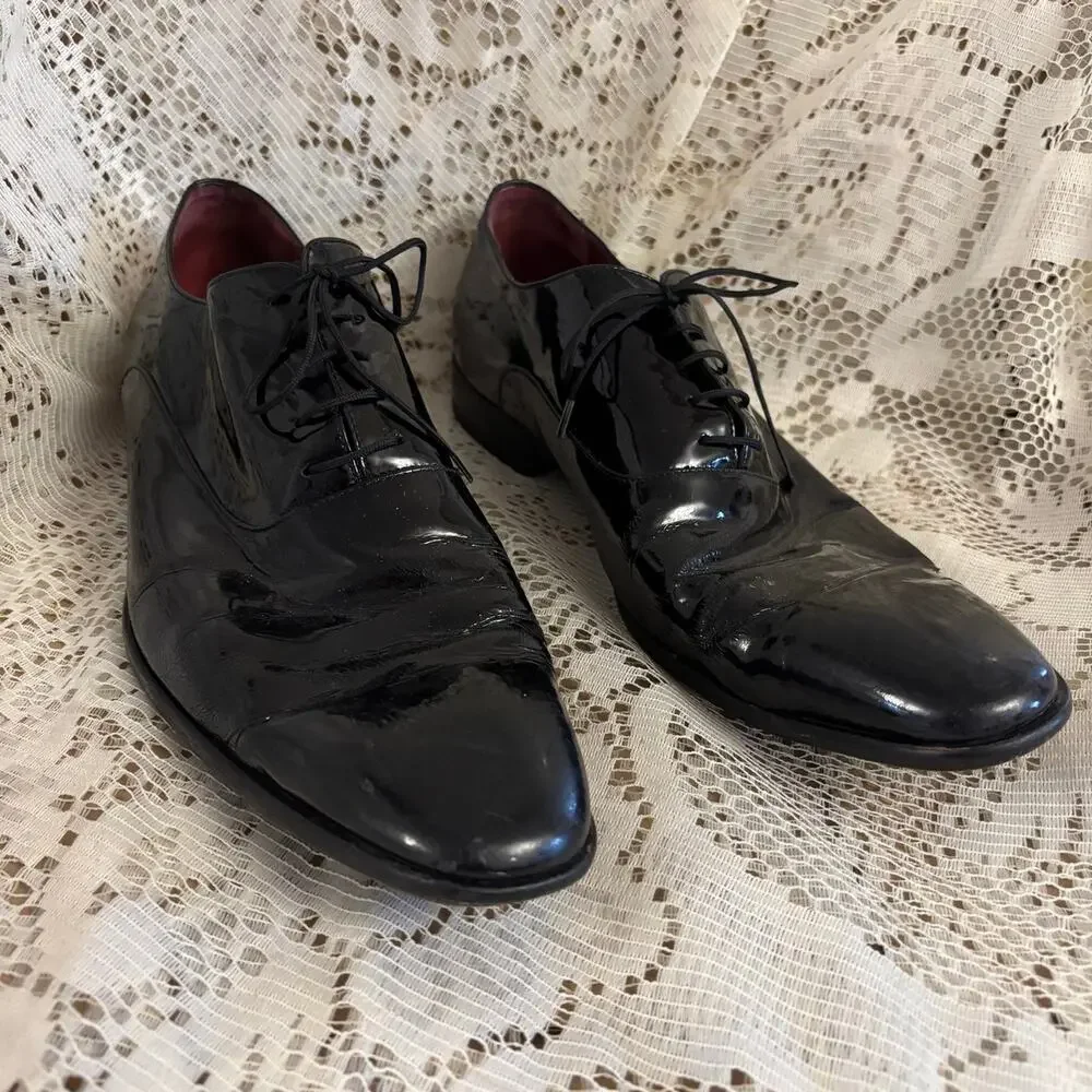 Hugo Boss Vero Cuoio Men's US 13 Black Leather Oxford Dress Shoes